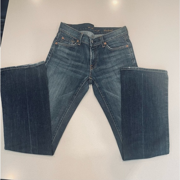 7 For All Man Kind Bootcut Jean Medium Dark Wash Size:27 Preloved - Picture 6 of 9